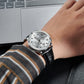 Affordable Automatic Chronograph Watches for men - Silver Dial Oblvlo CM2 YWB