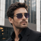 OBLVLO OBL-801-G: Unisex Luxus Retro Lila Spiegel 400 UV-Schutz Business Sonnenbrille für Herren & Damen