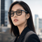 OBLVLO OBL-903-B: Luxuriöse schwarze Acetat-Sonnenbrille, 400 UV-Schutz, quadratische braune Gläser, Unisex-Fashion-Sonnenbrille