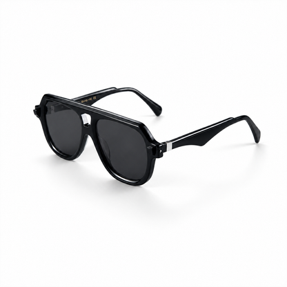 OBLVLO OBL-901: Luxuriöse schwarze quadratische Sonnenbrille für Herren, polarisierte Nylon-Fashion-Sonnenbrille, 400 UV-Schutz