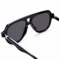 OBLVLO OBL-901: Luxuriöse schwarze quadratische Sonnenbrille für Herren, polarisierte Nylon-Fashion-Sonnenbrille, 400 UV-Schutz