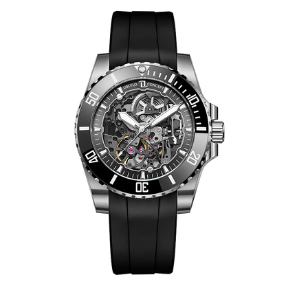 Best Affordable Luxury Automatic Skeleton Dive Watch Under $1000 - Oblvlo Design DM-S YLL