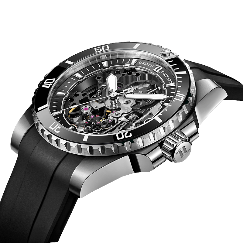 Rubber Strap Best Diver Under 1000 Men's Diver Black Dial Rubber