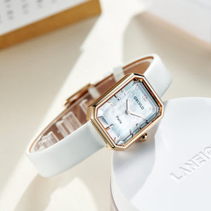 Luxury Oblvlo LW Series Vintage Rose Gold Quartz Watches For Women