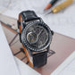 OBLVLO VMQ Series - Affordable Luxury All Black/Diamond Zirconia Case Mens Automatic Tourbillon Style Dial Dress Watches