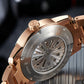 OBLVLO JM Space Automatic Dress Watch for Men - Cool Rose Gold Case and Black Spaceship Dial, 50m Waterproof