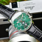 OBLVLO IM MUT-MP Best Mens Luxury Green Dial & Moon Phase Automatic Dress Watch