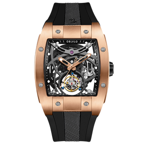 Best Luxury Rose Gold Skeleton Flying Tourbillon Watch - Oblvlo EM-RT PBBB