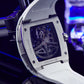 Luxury White LumiNova Carbon Fiber Skeleton Automatic Watches - Oblvlo EM-ST SBWW