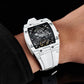 Luxury White Luminescent Carbon Fiber Skeleton Automatic Watches - Oblvlo EM-ST SBWW