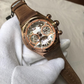 Reef Tiger Luxury Rose Gold Unique Automatic Skeleton Wrist Watch for Men