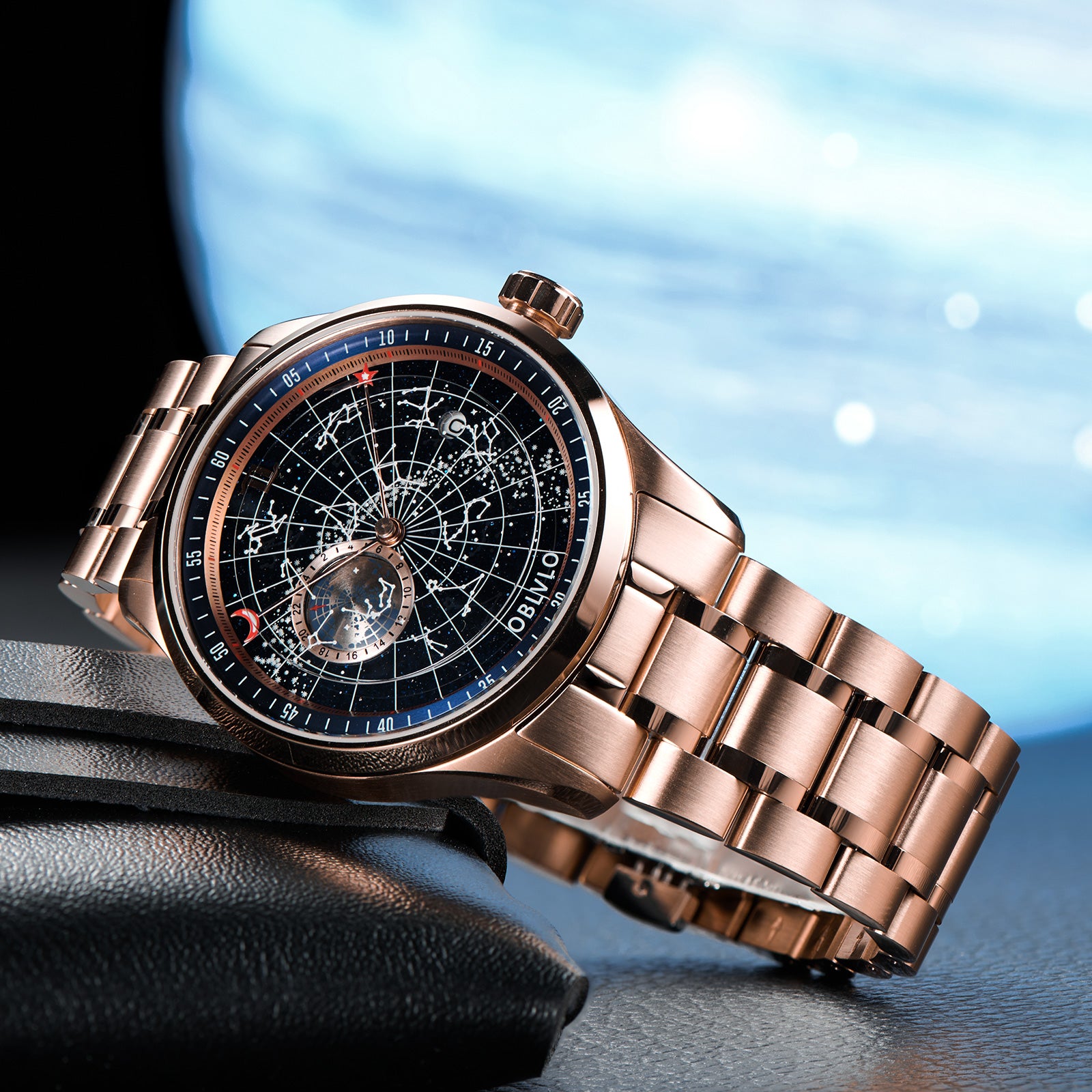 Affordable Luxury Rose Gold Starry Sky Automatic Dress Watches - Oblvlo GC-SW PBP Affordable Luxury Rose Gold Starry Sky Automatic Dress Watches - Oblvlo GC-SW PBP
