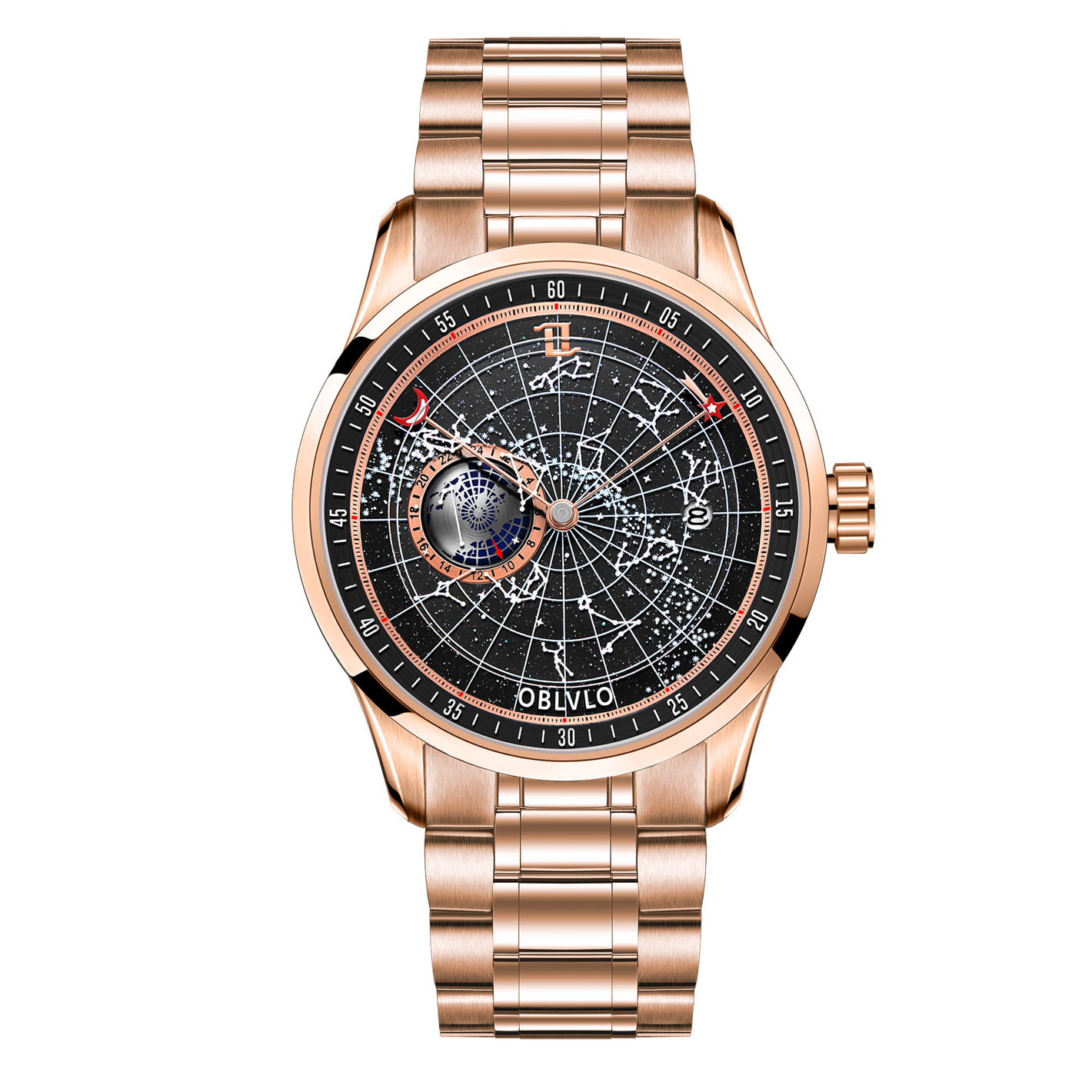 Affordable Luxury Rose Gold Starry Sky Automatic Dress Watches - Oblvlo GC-SW PBP