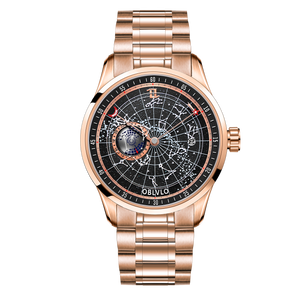 Affordable Luxury Rose Gold Starry Sky Automatic Dress Watches - Oblvlo GC-SW PBP