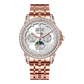 Luxury Rose Gold & Zirconia Bezel Multifunctional Mechanical Moon Phase Style Automatic Watches For Men - OBLVLO GCM-MUT
