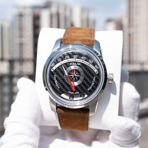 OBLVLO X GEARMAGUS Retrograde Design & Carbon Fiber Dial Watch - Swiss Sellita SW200 Movement