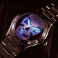 Luxury Reef Tiger Aurora Rose Gold Men's Automatic Skeleton Skull Watch