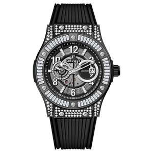 OBLVLO HM-GT - Men's Classic All Black Case & Dial with Date Miyato Automatic Movement Waterproof Watch