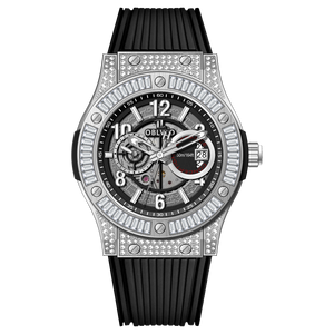 OBLVLO HM-GT Miyato Automatic Movement Watch - Rubber Strap & Date Luminous Fashion Watch