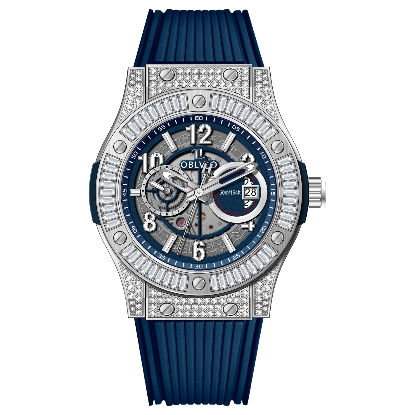 OBLVLO HM-GT Men's Miyato Automatic Watch 44MM Dial 50M Water Resistant Luminous Pointer with Date Display