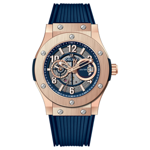 Rose Gold OBLVLO HM-GT Analog Miyato Automatic Waterproof Watches for Mens with Rubber Strap Luminous Easy Reader Dial