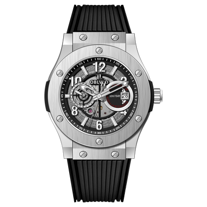 OBLVLO HM-GT Miyato Automatic Movement Watch - Rubber Strap & Date Luminous Fashion Watch