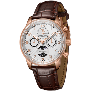 Luxury OBLVLO IM MUT-MP Rose Gold Moon phase Automatic Watch For Men