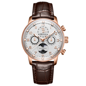 Luxury OBLVLO IM MUT-MP Rose Gold Moon phase Style Automatic Watch For Men