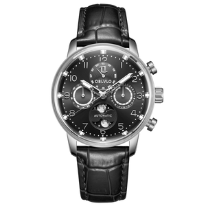 OBLVLO IM MUT-MP Mens Luxury Classic Moon Phase Style Dress Watch