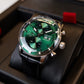 Luxury Vintage Green Dial - Oblvlo Design IM-MU YGB Chronograph Pilot Watch For Men
