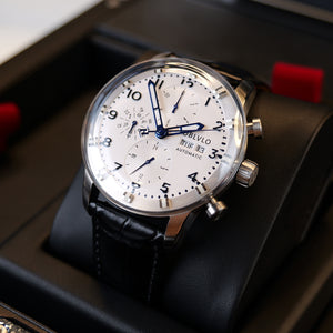 Beste erschwingliche Luxus-Piloten-Chronographenuhr für Herren – Oblvlo Design IM-MU YWB
