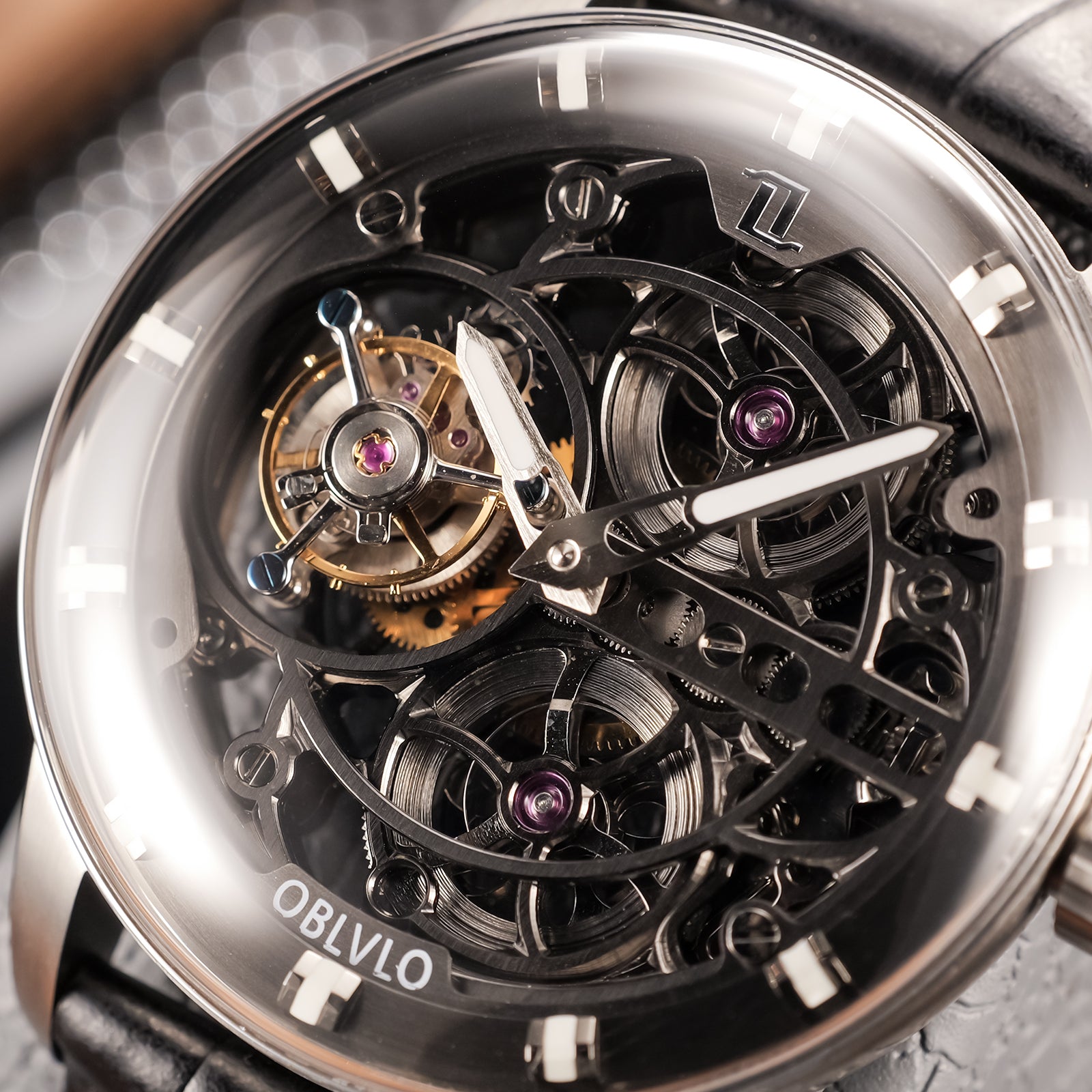 Affordable Luxury Skeleton Tourbillon Watches For Mens - OBLVLO IM SK-