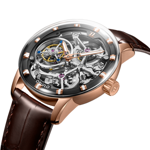 BLVLO IM SK TB Series Luxury Rose Gold Skeleton Tourbillon Watches for Sale