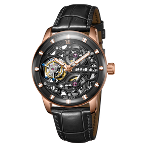 Erschwingliche Luxus-Skelett-Tourbillon-Uhren aus Roségold online – BLVLO IM SK-Serie