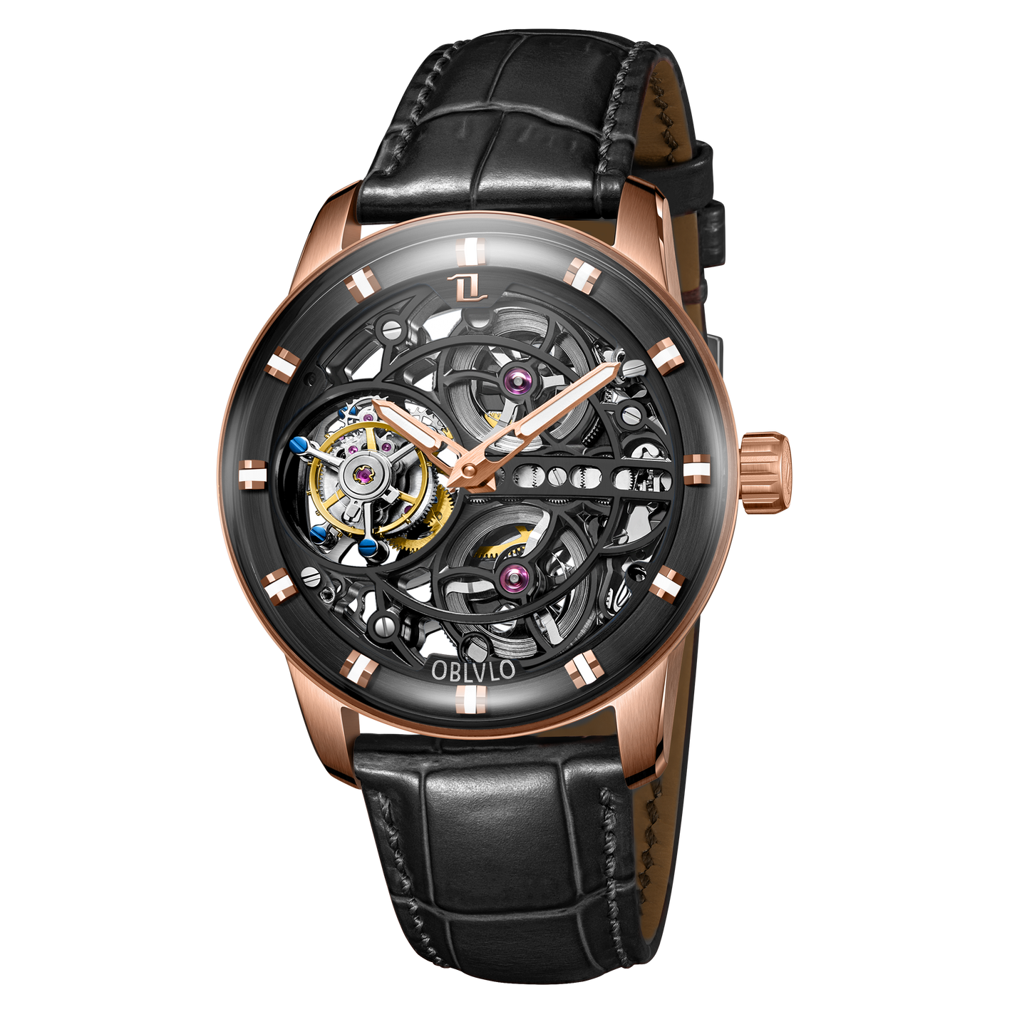 Affordable Luxury Rose Gold Skeleton Tourbillon Watches Online - BLVLO IM SK Series