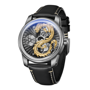 Top Affordable Luxury Yellow Gold Chinese Dragon Watches for Men - OBLVLO JM Dragon II