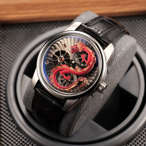 Luxury Unique Red Chinese Dragon Mens Watches from OBLVLO JM Dragon Series