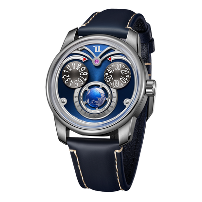 Best Mens Luxury Unique Eagle Owl Eyes Automatic Watch - OBLVLO JM-EAGLE Blue Dial