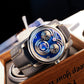 Best Mens Luxury Unique Eagle Owl Eyes Automatic Watch - OBLVLO JM-EAGLE Blue Dial