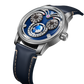 Best Mens Luxury Unique Eagle Owl Eyes Automatic Watch - OBLVLO JM-EAGLE Blue Dial