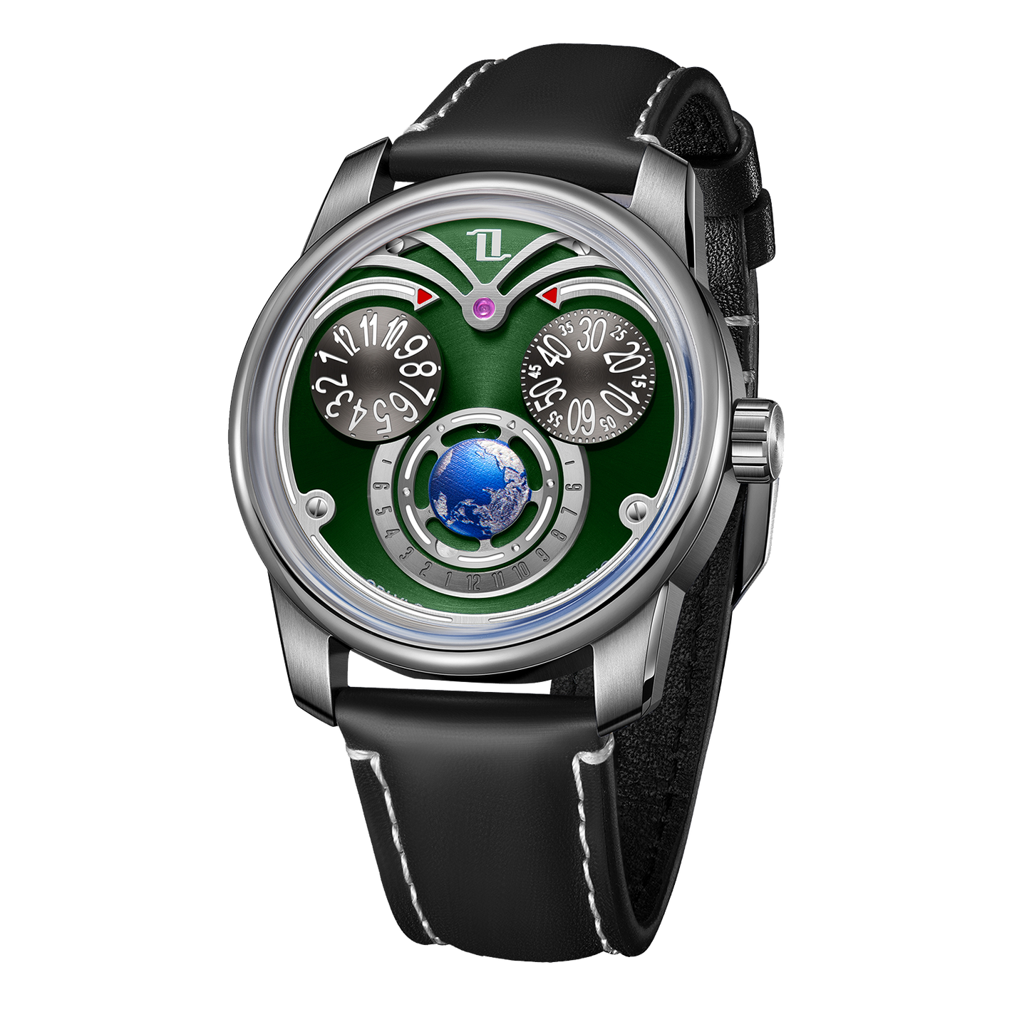 OBLVLO Sharp Eagle Owl Green Dial Automatic Mechanical Movement Watches for Men