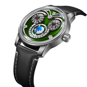 OBLVLO Sharp Eagle Owl Green Dial Automatic Mechanical Movement Watches for Men