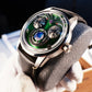 OBLVLO Sharp Eagle Owl Green Dial Automatic Mechanical Movement Watches for Men