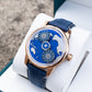 Unique Blue Pacific Ocean Maps Dial Automatic Watches For Mens - OBLVLO JM EARTH Series