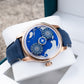Unique Blue Pacific Ocean Maps Dial Automatic Watches For Mens - OBLVLO JM EARTH Series