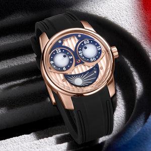 Erschwingliche Luxus-Clown-Uhren aus Roségold für Herren – Oblvlo SK-JM-Serie
