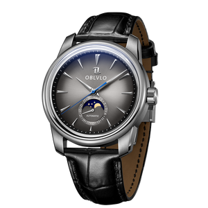 Luxury Vintage Automatic Moon Phase Watches For Men - Oblvlo Design JM-MP YBBL