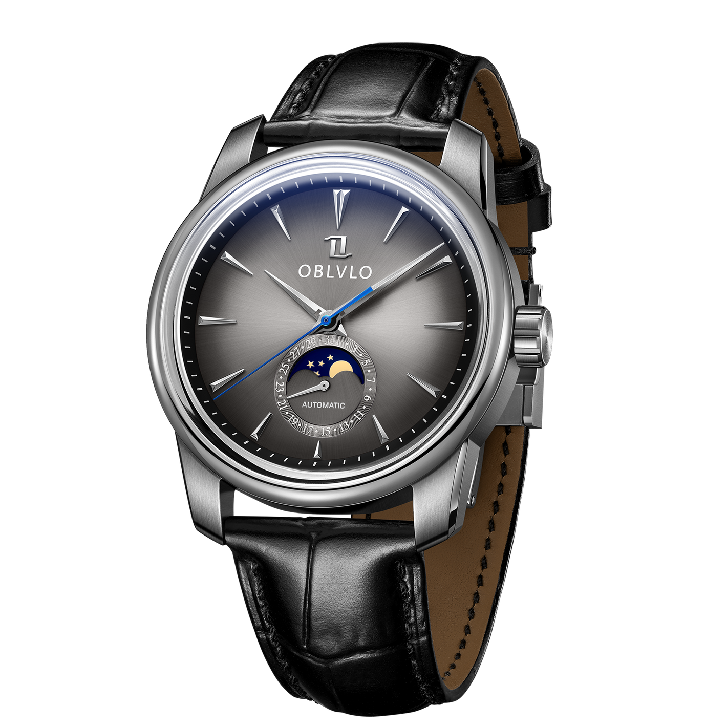 Luxury Vintage Automatic Moon Phase Watches For Men - Oblvlo Design JM-MP YBBL