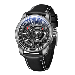 Luxury Men's Automatic Unique Carbon Fiber Skeleton Watch - OBLVLO JM ROTOR Series