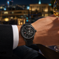 ALL Black OBLVLO JM-ROTOR Rotary-Engine Style Watch with Jump Hour Mechanical Automatic movement Watch